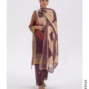 Tan Beige Maroon 3-Piece Lawn Suit – Sana Safinaz
