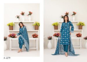 Foggy Blue 3 Piece Stitched Dress - Tawakkal