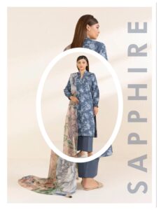 Denim Blue Premium Lawn Suit - Sapphire