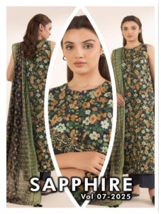 Clover Green and Sweet Potato Premium Lawn - Sapphire