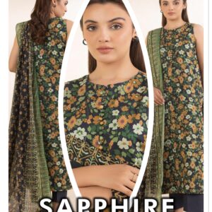 Clover Green and Sweet Potato Premium Lawn - Sapphire