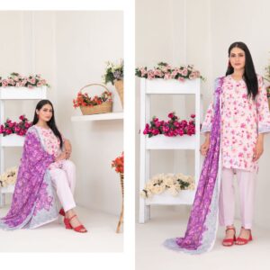 Pink and White 3 Piece Suit - Tawakkal